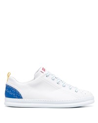 weiße und blaue Leder niedrige Sneakers von Camper
