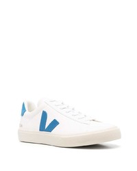 weiße und blaue Leder niedrige Sneakers von Veja