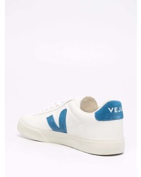 weiße und blaue Leder niedrige Sneakers von Veja