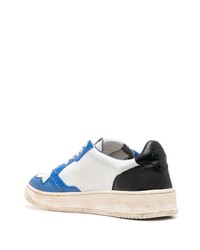 weiße und blaue Leder niedrige Sneakers von AUTRY