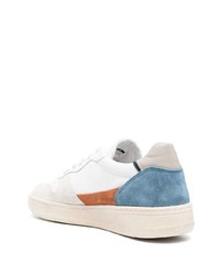 weiße und blaue Leder niedrige Sneakers von D.A.T.E