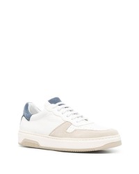 weiße und blaue Leder niedrige Sneakers von Tagliatore