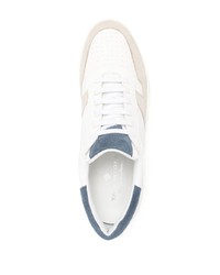weiße und blaue Leder niedrige Sneakers von Tagliatore
