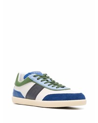 weiße und blaue Leder niedrige Sneakers von Tod's