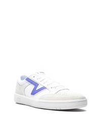 weiße und blaue Leder niedrige Sneakers von Vans