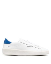 weiße und blaue Leder niedrige Sneakers von D.A.T.E