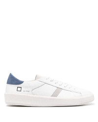 weiße und blaue Leder niedrige Sneakers von D.A.T.E