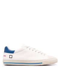 weiße und blaue Leder niedrige Sneakers von D.A.T.E