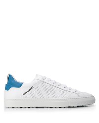 weiße und blaue Leder niedrige Sneakers von DSQUARED2