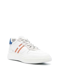 weiße und blaue Leder niedrige Sneakers von Hogan