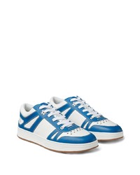 weiße und blaue Leder niedrige Sneakers von Jimmy Choo