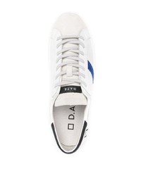 weiße und blaue Leder niedrige Sneakers von D.A.T.E