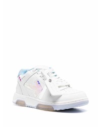 weiße und blaue Leder niedrige Sneakers von Off-White