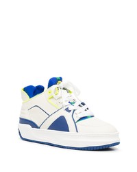 weiße und blaue Leder niedrige Sneakers von Just Don