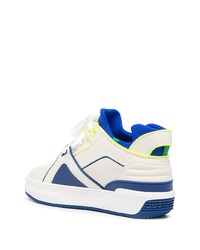 weiße und blaue Leder niedrige Sneakers von Just Don