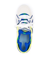 weiße und blaue Leder niedrige Sneakers von Just Don