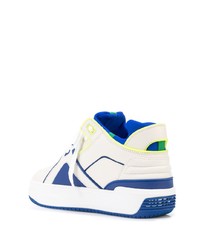 weiße und blaue Leder niedrige Sneakers von Just Don