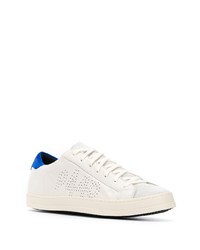 weiße und blaue Leder niedrige Sneakers von P448