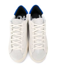 weiße und blaue Leder niedrige Sneakers von P448