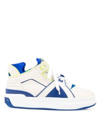 weiße und blaue Leder niedrige Sneakers von Just Don