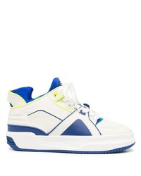 weiße und blaue Leder niedrige Sneakers von Just Don