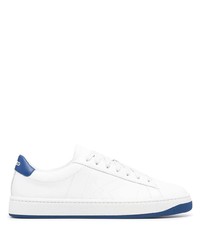 weiße und blaue Leder niedrige Sneakers von Kenzo