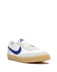 weiße und blaue Leder niedrige Sneakers von Nike