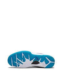 weiße und blaue Leder niedrige Sneakers von Nike