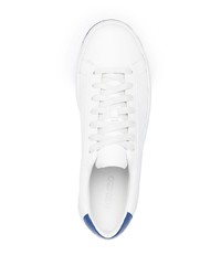 weiße und blaue Leder niedrige Sneakers von Kenzo