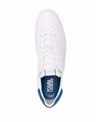 weiße und blaue Leder niedrige Sneakers von Karl Lagerfeld