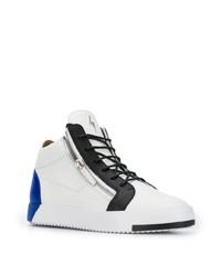 weiße und blaue Leder niedrige Sneakers von Giuseppe Zanotti