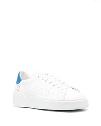 weiße und blaue Leder niedrige Sneakers von D.A.T.E