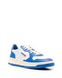 weiße und blaue Leder niedrige Sneakers von AUTRY