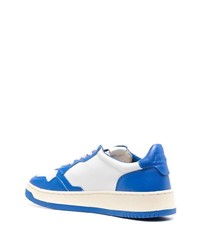 weiße und blaue Leder niedrige Sneakers von AUTRY