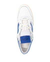 weiße und blaue Leder niedrige Sneakers von Rhude