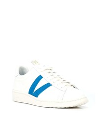 weiße und blaue Leder niedrige Sneakers von VISVIM