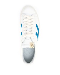 weiße und blaue Leder niedrige Sneakers von VISVIM