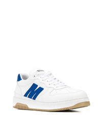 weiße und blaue Leder niedrige Sneakers von MSGM