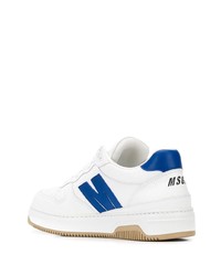 weiße und blaue Leder niedrige Sneakers von MSGM