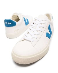 weiße und blaue Leder niedrige Sneakers von Veja