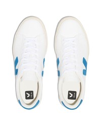 weiße und blaue Leder niedrige Sneakers von Veja