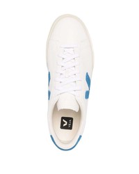 weiße und blaue Leder niedrige Sneakers von Veja