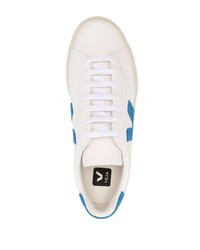 weiße und blaue Leder niedrige Sneakers von Veja