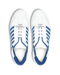 weiße und blaue Leder niedrige Sneakers von DSQUARED2