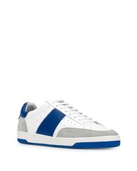 weiße und blaue Leder niedrige Sneakers von Sandro Paris