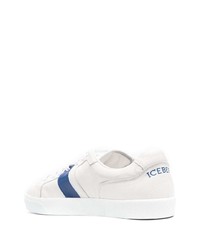 weiße und blaue Leder niedrige Sneakers von Iceberg