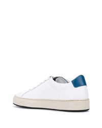 weiße und blaue Leder niedrige Sneakers von Common Projects