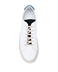 weiße und blaue Leder niedrige Sneakers von Common Projects