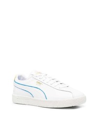 weiße und blaue Leder niedrige Sneakers von Puma