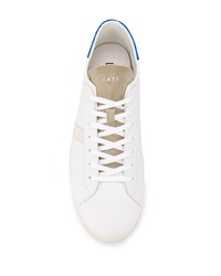 weiße und blaue Leder niedrige Sneakers von D.A.T.E